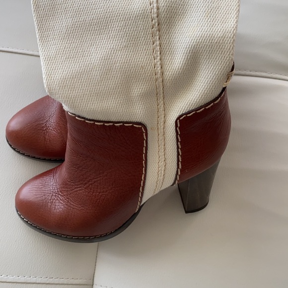 Chloe fabulous boots, leather and linen, 36.5 - Picture 4 of 10
